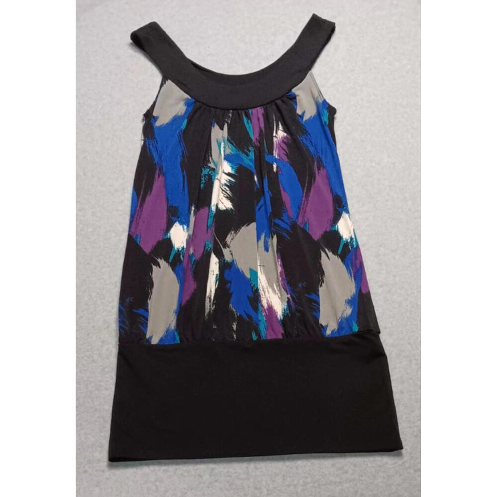 Fleurish Sleeveless Mini Dress Womens Size S Multicolor Painting Cocktail Party